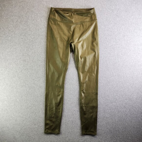 Fabletics Leggings Womens L Dark Moss Shine Anywhere Motion 365 High Waisted - Picture 1 of 14